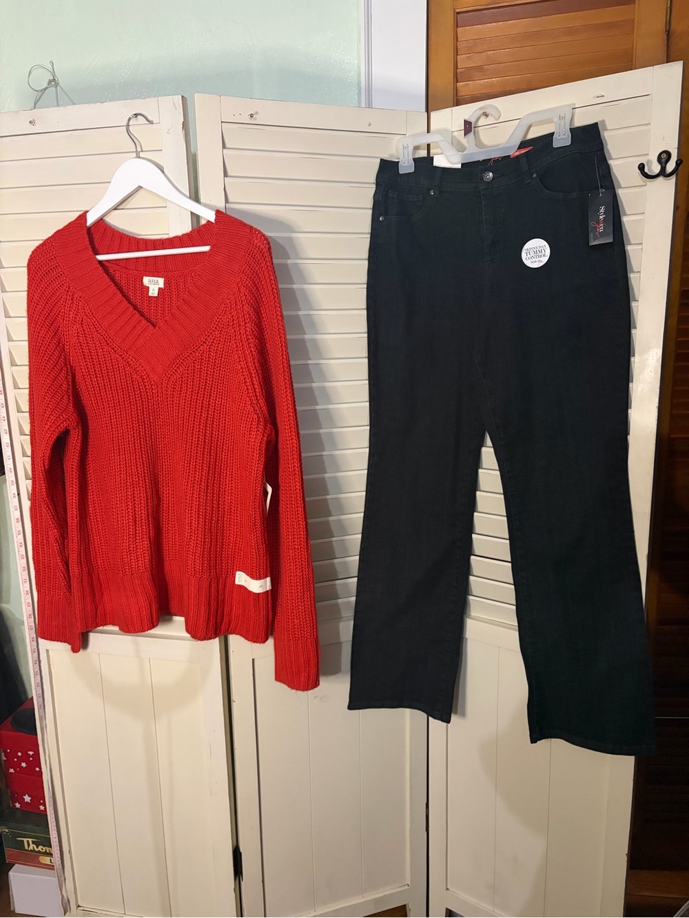 Two piece PREMIUM outfit including Style and Co boot cut jeans and ANA sweater